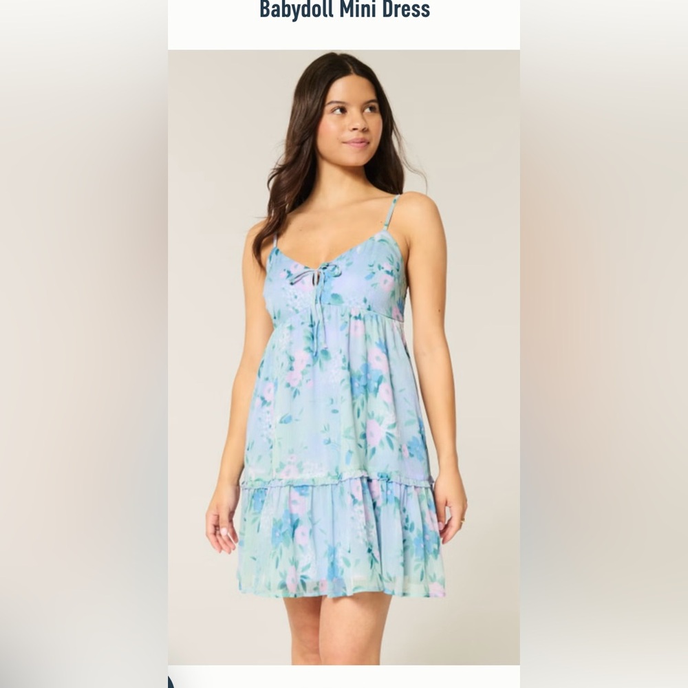 Hollister Floral Babydoll Mini Dress. XS NWT